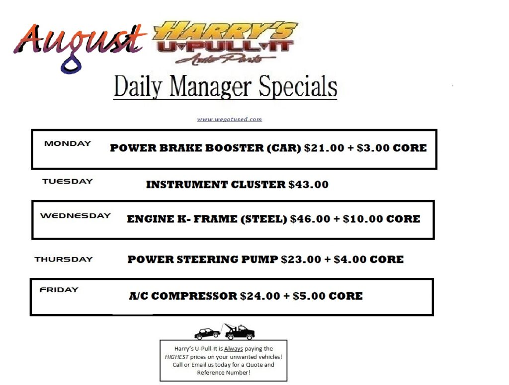 Specials Harry's UPull It